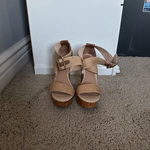 Steve Madden Women's Tan Woven Wedge Sandals